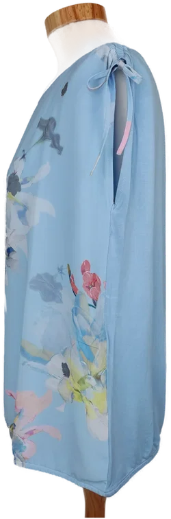 Comma Damen Shirt blau/grün/rosa geblümt - M/38 - Bild 3