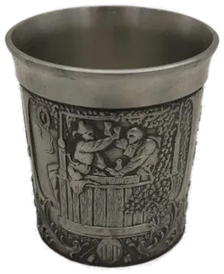  Zinnbecher mit Weinmotiv - Bild 2