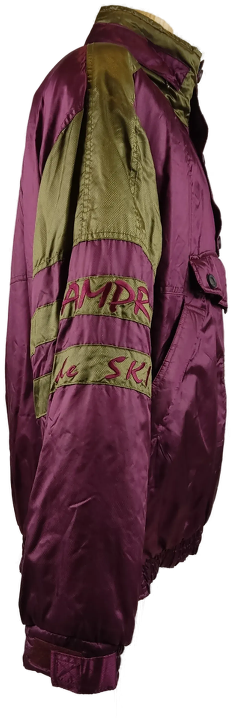 Vintage Campri Herren Herren Ski-Windjacke lila-grün - XL/52 – Bild 3