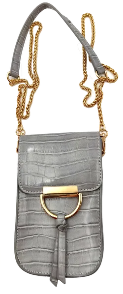 Hallhuber Damen Kroko Handytasche grau - Bild 1