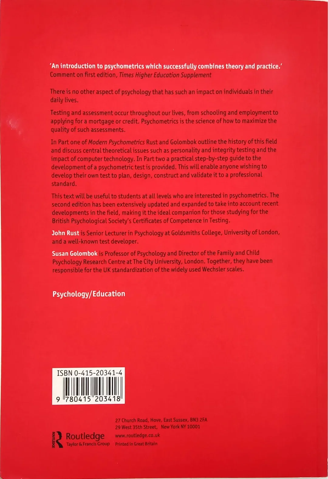 Modern Psychometrics: The Science of Psychological Assessment - Second Edition - John Rust and Susan Golombok – Bild 2