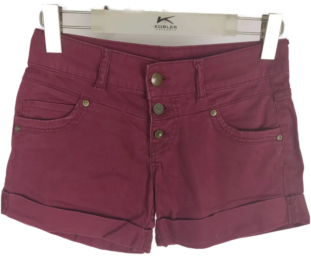 Fishbone Stretch-Shorts in Weinrot, Größe XS - Sommer-Style! - Bild 1
