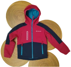 Kilimanjaro, Kinder Kapuzen-Softshelljacke, pink-dunkelblau | Gr. 116 – Vorschau 1