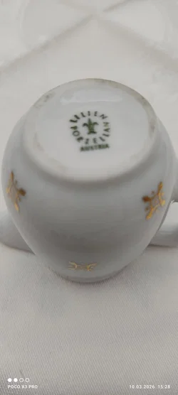 Lilien Porzellan Milchgießer Bad Gastein Goldrand | Einmaliges Unikat - Bild 7