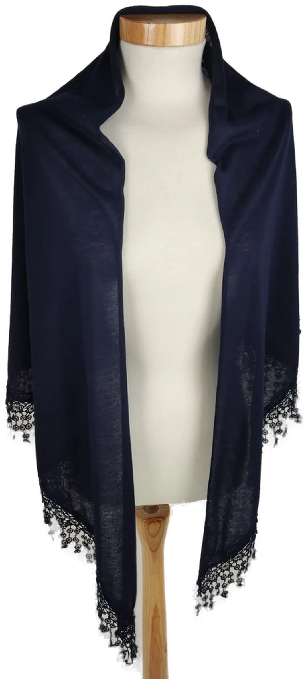 Dreiecktuch mit Spitze, dunkelblau, Größe ca. 180 x 120 x 120 cm - Bild 1