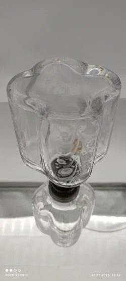 Handgefertigte Glasflasche Sonstige Transparent | Blumen-Schliff - Bild 5