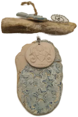 Deko Weihnachten, Keramik hellblau - Bild 3