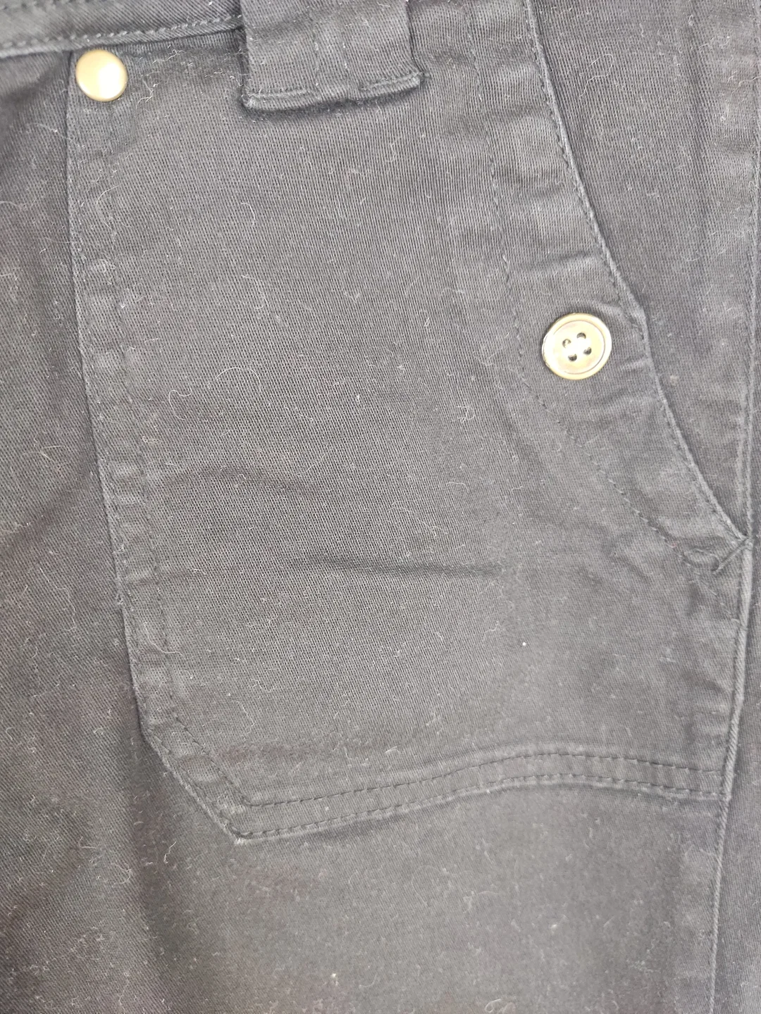 Jeans "Rainbow Collection", dreiviertellang mit Stretch, schwarz mit Taschen, Größe 34 – Bild 2
