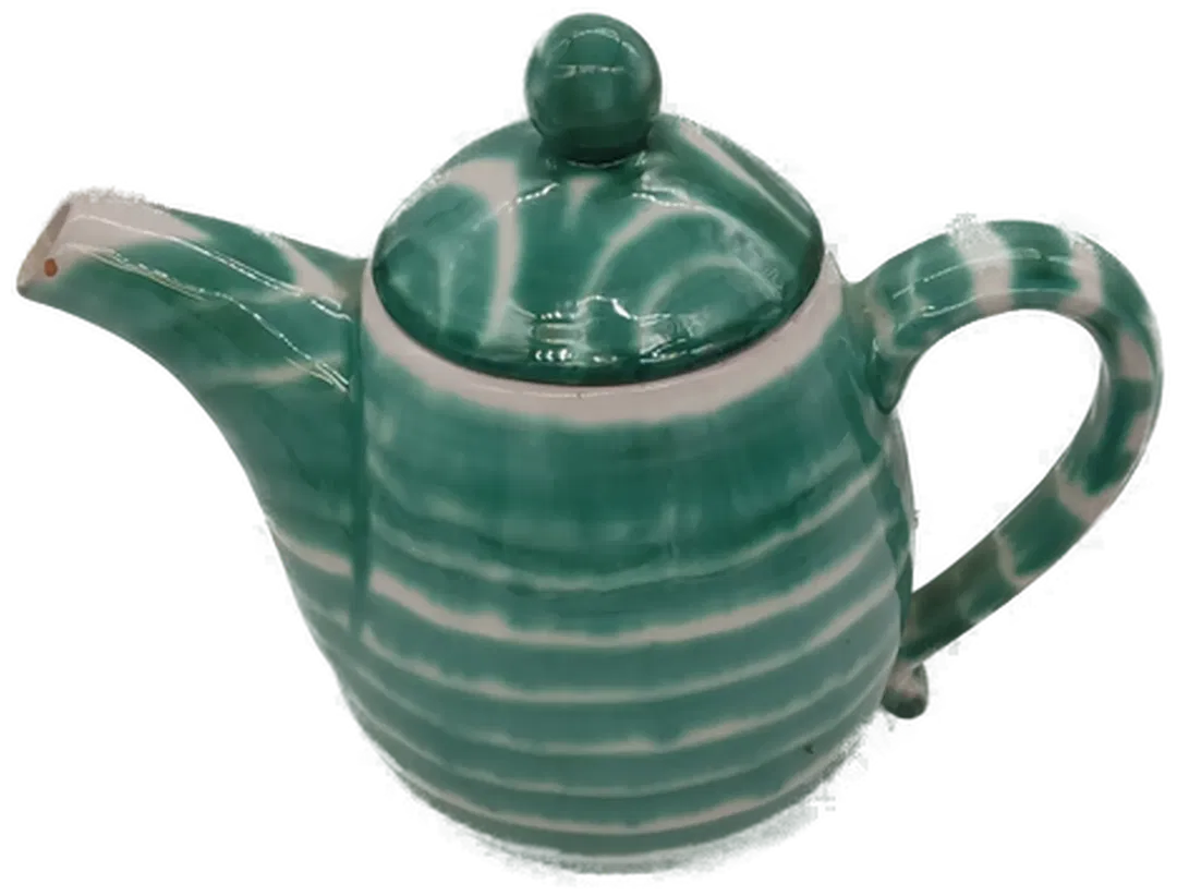 Gmundner Keramik Krug mit Deckel in grün-geflammt, Höhe 20cm - Bild 4