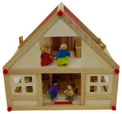  Small Foot Puppenhaus mit Möbeln, 2 Etagen, Rollenspielzeug für Kinder, aus Holz, inkl. Einrichtung, ab 3 Jahren - Bild 1