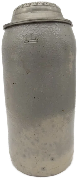 Bierkrug Steinzeug mit Geprägter Zinndeckel  1 L | Mit Charakterspur – Vorschau 4