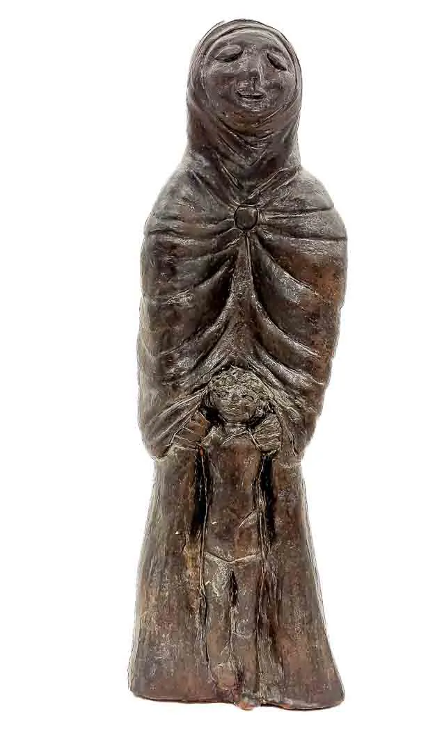 Abstrakte Skulptur Mutter & Kind Keramikfigur Deko - Bild 1