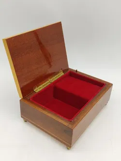  Mid Century aufziehbare Schmuckschatulle aus Holz - Bild 6