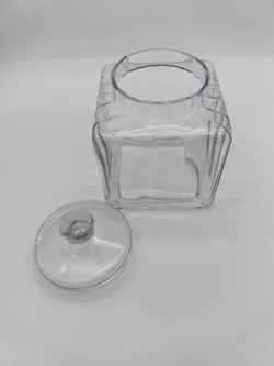 Großes Bonbonglas, Vorratsglas mit Deckel, quadratisch – Vorschau 3