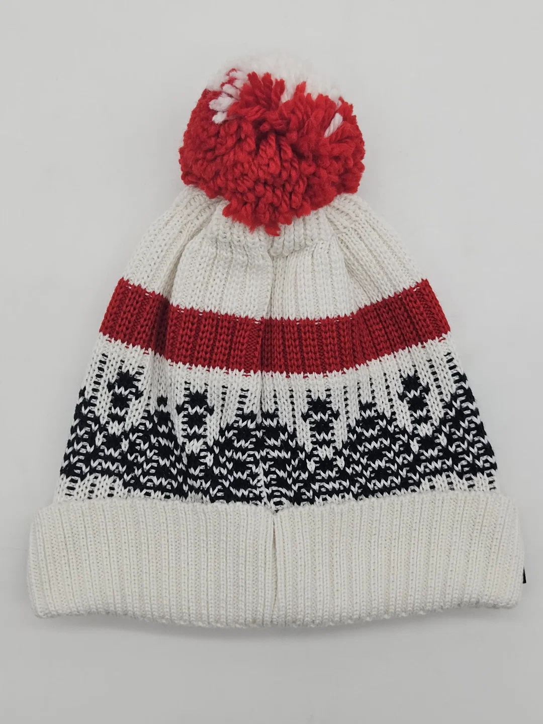 Eisbär Strickhaube, rot/weiß/schwarz – Bild 2