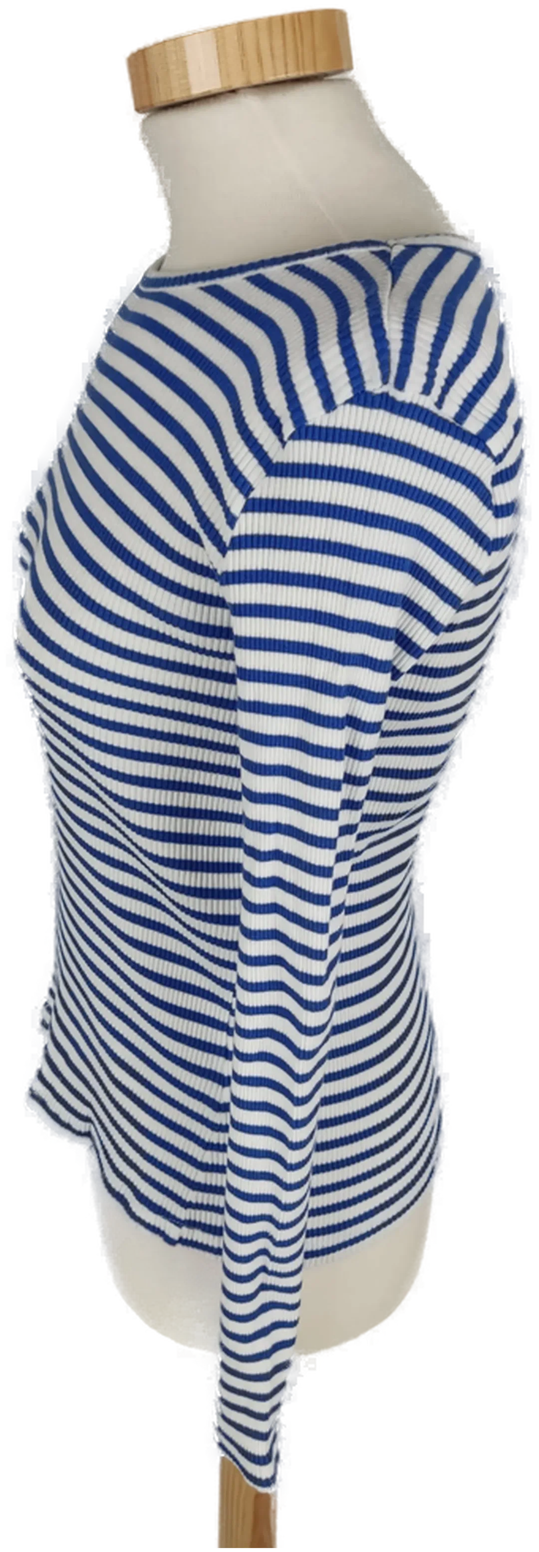 T-Shirt "ever.me", langarm mit Rundhalsausschnitt, weiß/blau gestreift, Größe M – Bild 2