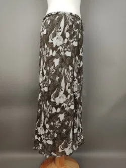 MADELEINE Seidenrock braun mit Blumenmuster - XL/42 - Bild 2