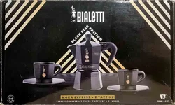 Bialetti Moka Express Set Schwarz Espressokocher 2 Tassen OVP – Vorschau 2
