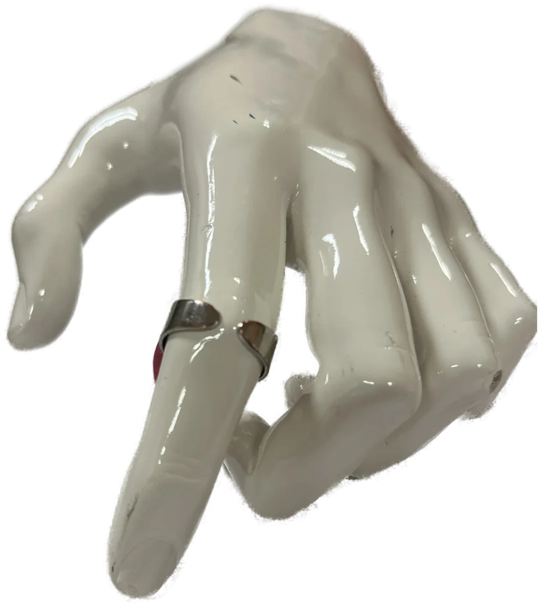 Ring Blatt rosa Modeschmuck ca.11 Zoll – Bild 2