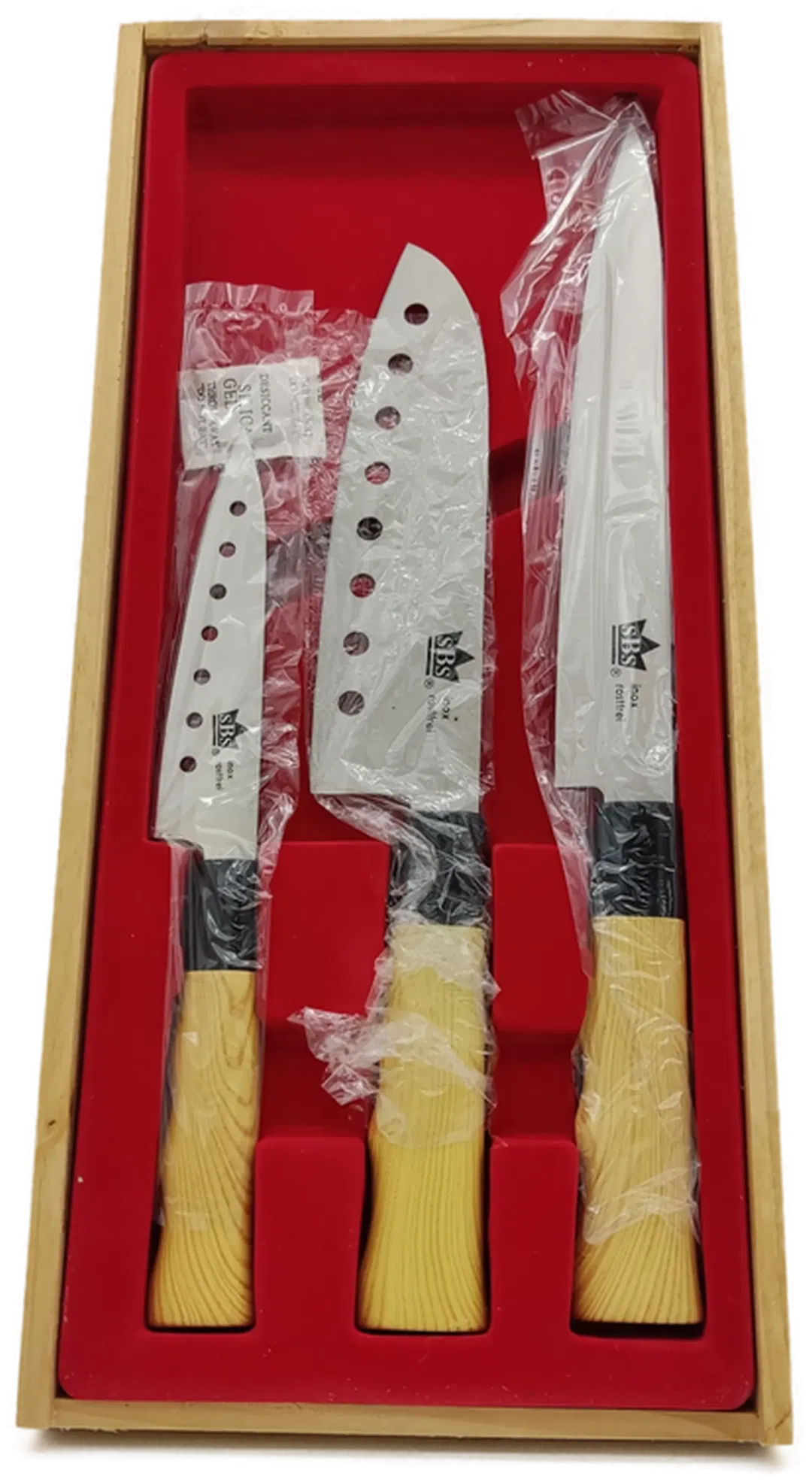 3 Messer - SBS Inox Rostfrei Messerset in Holzbox neu - Bild 1