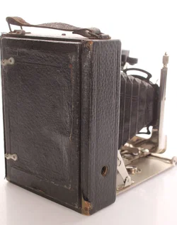 Antike Balgenkamera – Plattenkamera – Bausch & Lomb Objektiv – Laufbodenkamera um 1920 - Bild 4