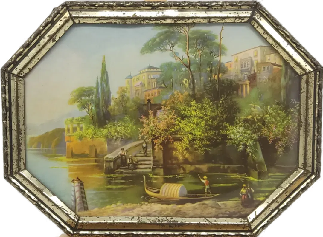 Bild Vintage Drucke Vendig 2 Stück im Rahmen hinter Glas Höhe ca 18cm Breite ca 24cm - Bild 1