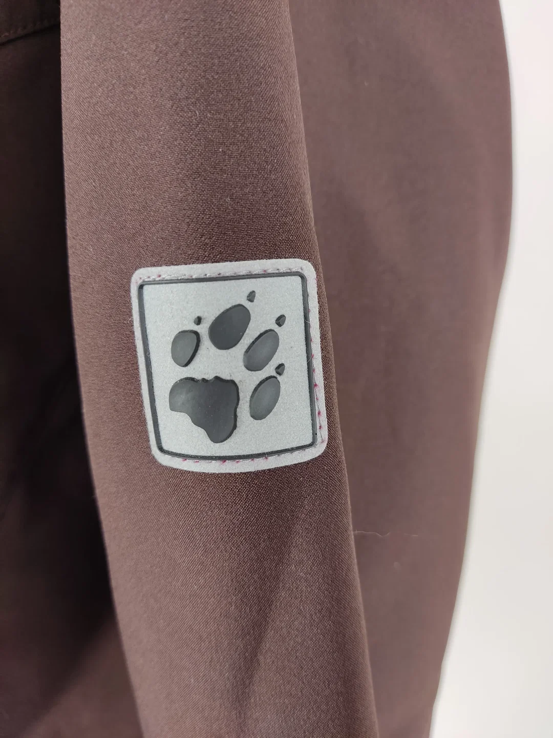Jacke "Jack Wolfskin Outdoor", langarm mit Stehkragen, dunkelbraun mit Stickerei, Größe XL  – Bild 5
