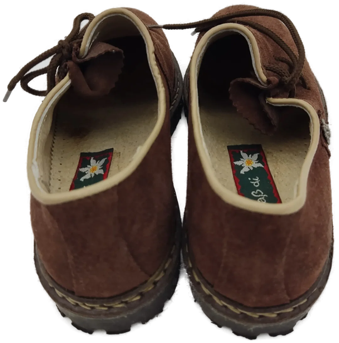 Trachtenschuhe "Griaß di", dunkelbraun mit Edelweiß, Größe 35 (geschätzt) – Bild 3