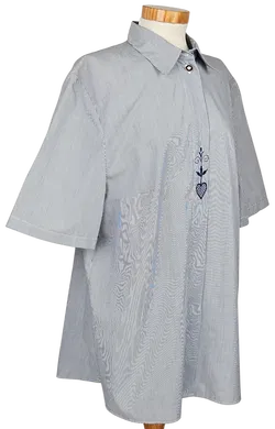 Rena Moden Vintage Damen Trachtenbluse, blau/weiß - Gr. XL  - Bild 2