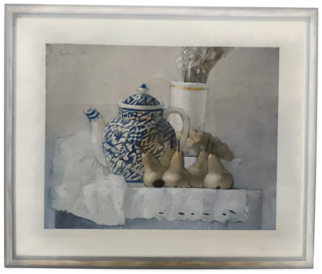 Lilita Upeniece, Kunstdruck "Stilleben mit blauer Kanne" – Bild 1