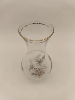 zarte Glasvase mit Golddekor, vintage - Bild 1