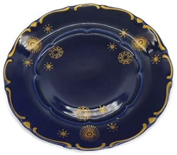  Teller & Tasse mit Untersetzer, blau-gold, Dessertset - Bild 2