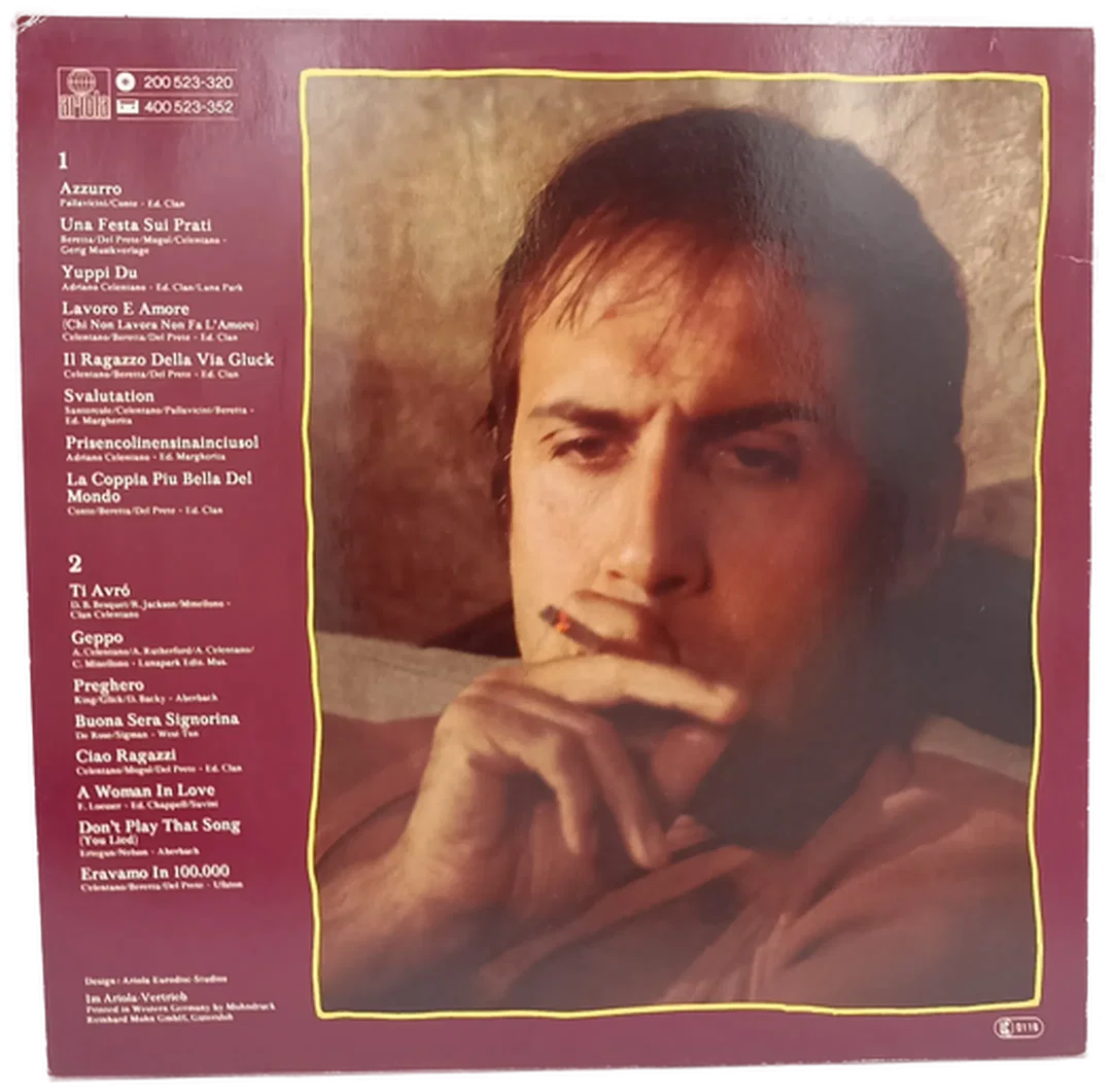 LP Vinyl Adriano Celentano - Europa Tour (Greatest Hits) – Bild 2