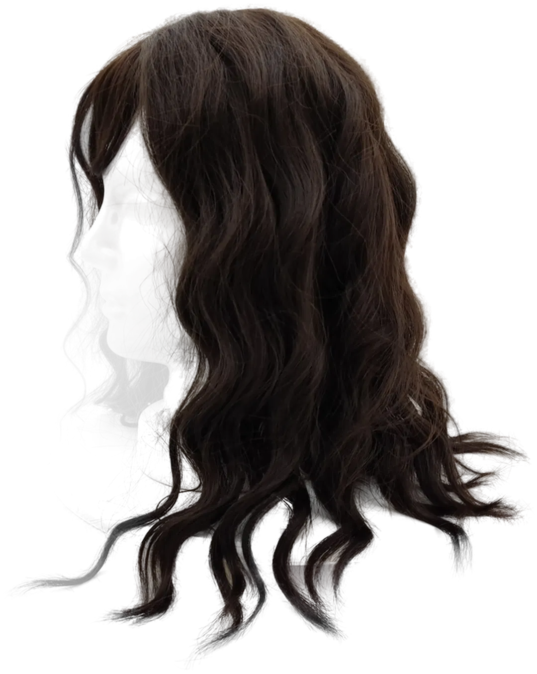 Echthaar Perücke halblang, braun - Bild 1