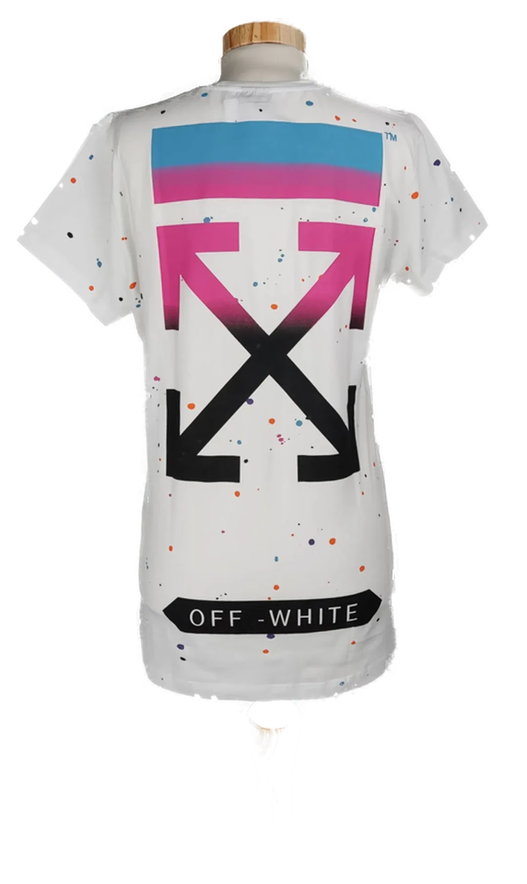 Off White Damen T-Shirt weiß gepunktet - XXL/44 – Bild 2