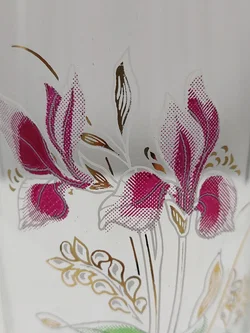 DeValbor Trinkgläser 4er-Set mit Irisblüten | Italienischer Retro-Charme – Vorschau 9