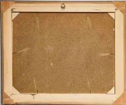 Original Ölgemälde Flusslandschaft Monogramm „RF 81“ im Rahmen 56x47 cm - Bild 3