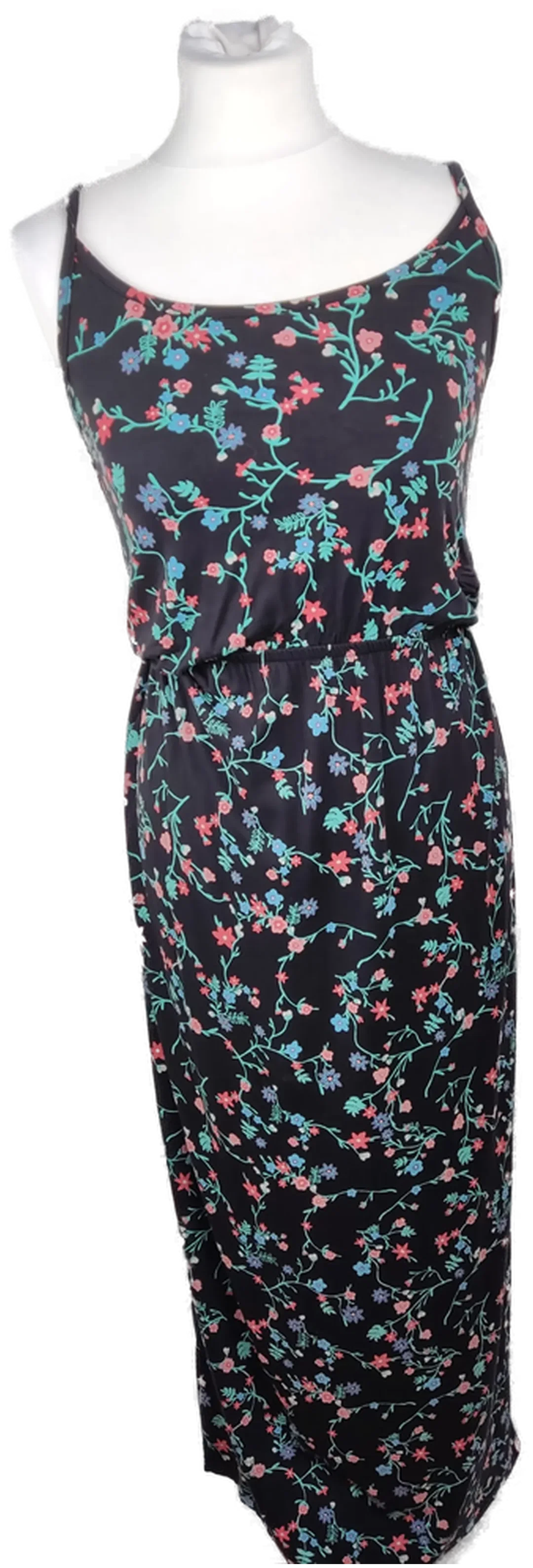 Bonprix Damen-Maxikleid Viskose Dunkelblau Geblümt | Sommerlich – Bild 1