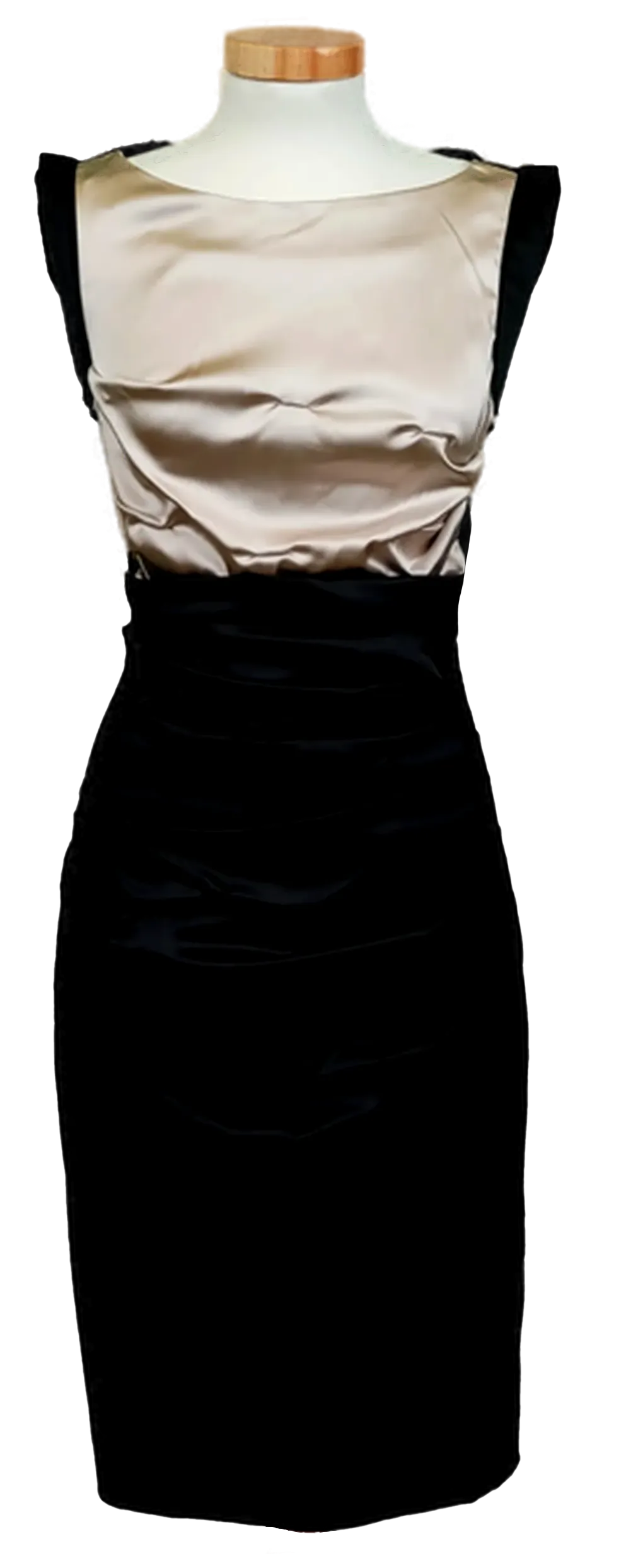 Marc Cain Cocktailkleid / festliches Midikleid – schwarz/champagne Gr. S - Bild 1