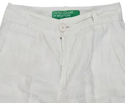 United Colors of Benetton Damen Leinen Hose, weiß - Gr. DE 34 - Bild 3