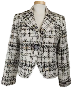 Favori Damen Tweed-Kostüm weiss/braun/schwarz - S/36 - Bild 4