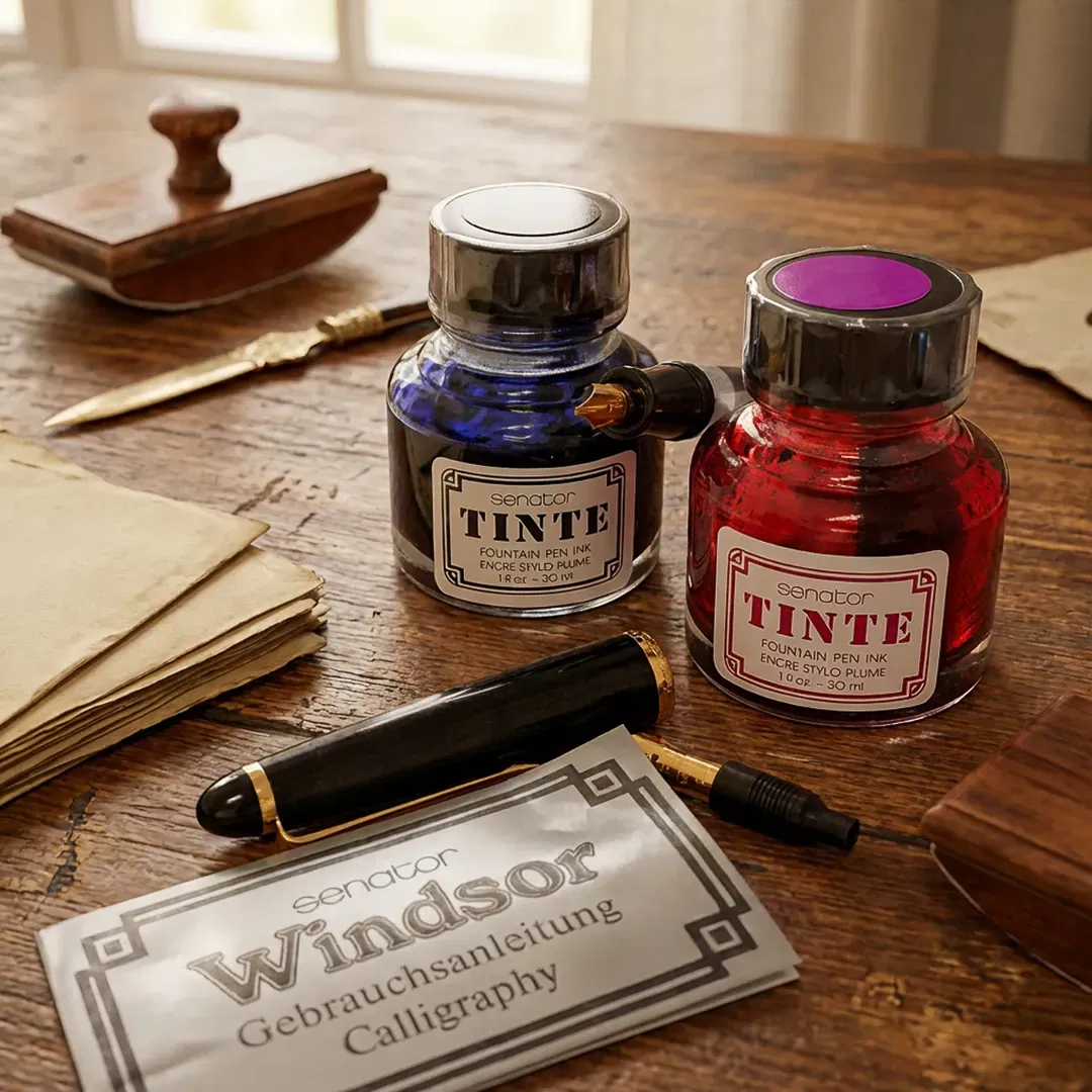 Windsor Calligraphy Set Füllfederhalter Set mit 4 Federn & 2 Tinten - Bild 1