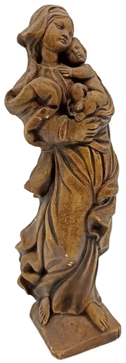 Moderne Madonna mit Kind – Elegante Skulptur in edler Holzoptik – Vorschau 1