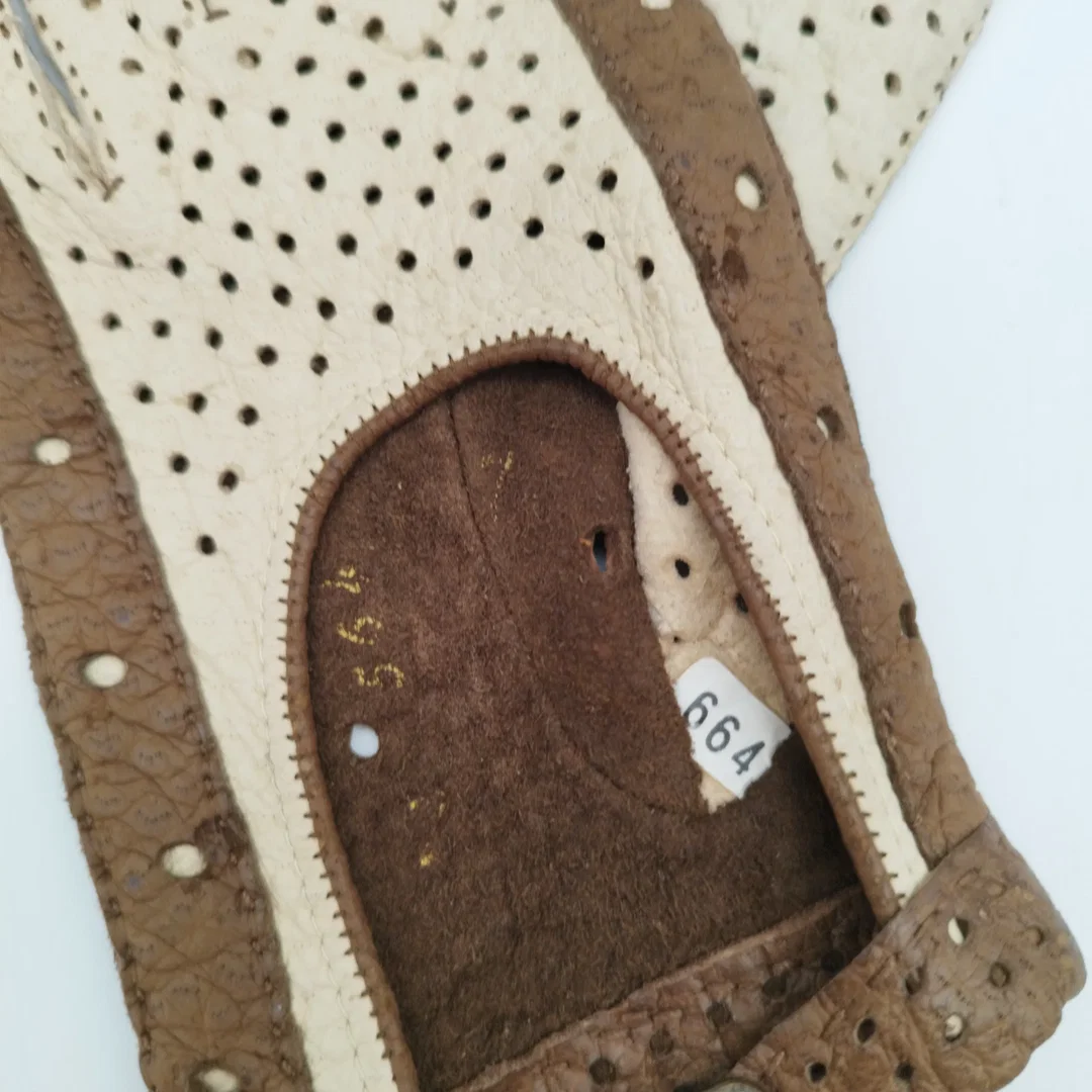 Vintage Autohandschuhe - braun/creme / ca. 21cm – Bild 4