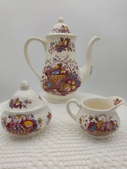 Royal Tudor 'Fruits & Flowers' Kaffee- und Teeservice Keramik | Englischer Schatz - Bild 5