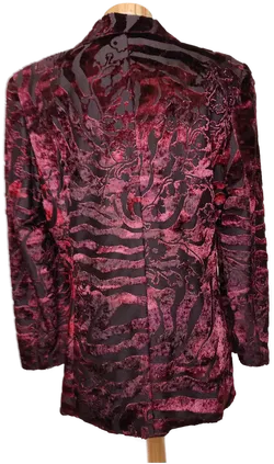Betty Barclay Damen Samtblazer rot schwarz Gr. 38 vintage - Bild 4