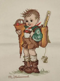 M. J. Hummel-Kreuzstich-Bild: Junge mit Schultüte - Bild 1