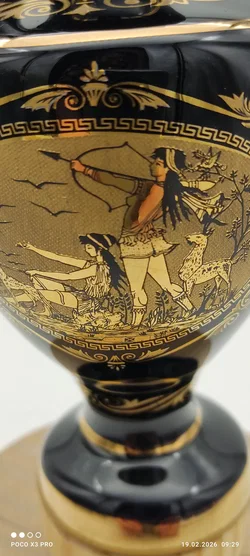 Griechische Vase Kobalt mit 24 K Gold - Bild 5