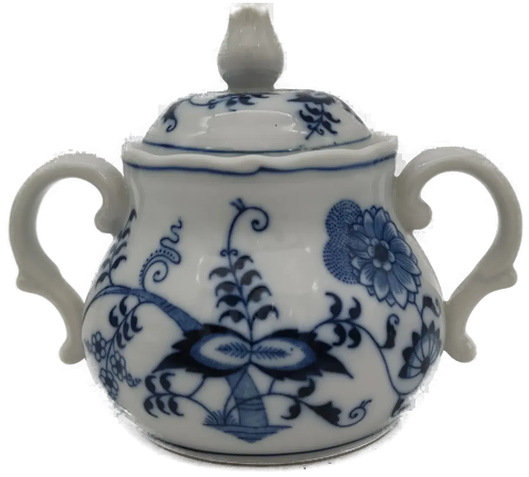 Blue Danube Zuckerdose blau gemustert Vintage - Bild 1