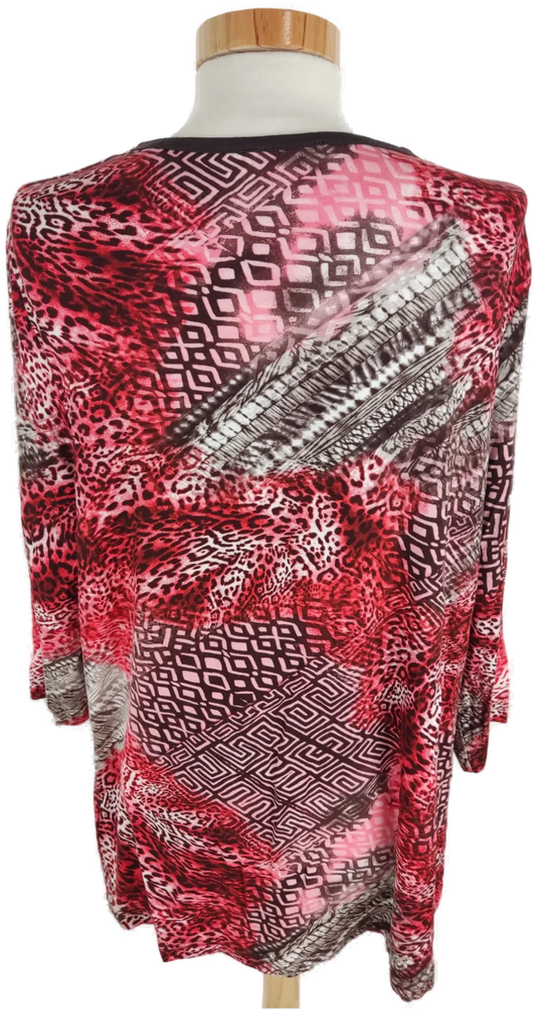 Damen T-Shirt Charles Vögele, rot/braun gemustert, Größe L, dreiviertelarm – Bild 4